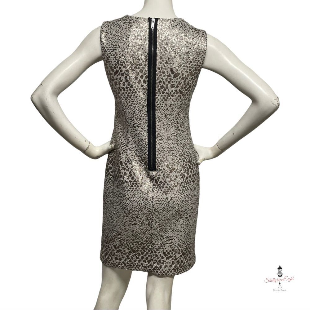 DKNY DKNYC Micro Sequin Snake Python Animal Print Dress Exposed Zip 2 4 XS - Picture 8 of 15